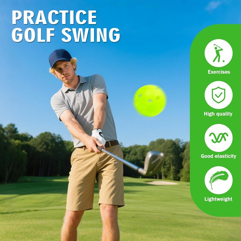 Bac-kitchen Plastic Golf Balls Practice Limited Flight Golf Training Ball Hollow Swing Practice Indoor Golf Balls with Mesh Drawstring Bag for Backyard Driving Range or Outdoor - Image 4